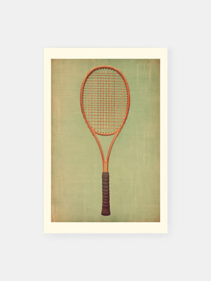 Vintage Wooden Tennis Racquet Poster