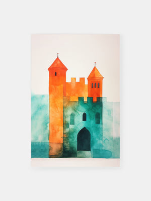 Watercolor Emerald Castle Poster