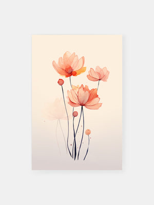 Watercolor Spring Blossoms Poster
