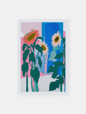 Watercolour Sunflower Blossoms Poster
