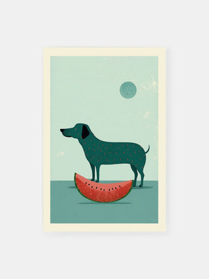 Watermelon Dachshund Bite Poster