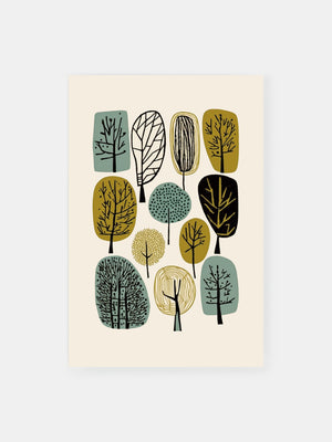 Whimsical Abstract Forest Poster
