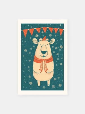 Whimsical Christmas Sheep Poster