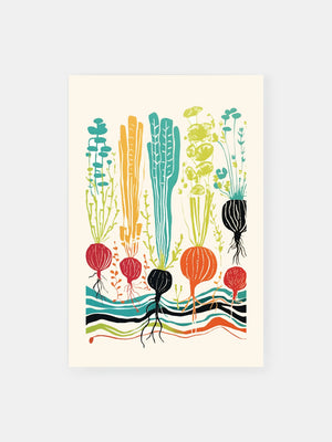 Whimsical Veggie Bouquet Poster