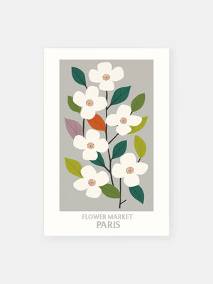 White Blossom Paris Poster