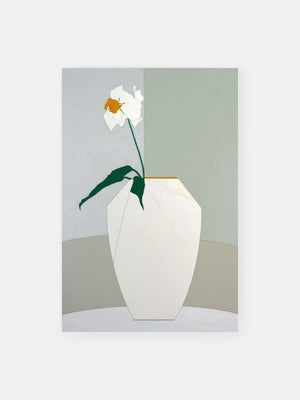 White Vase Elegance Poster