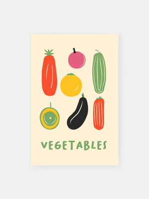 Wholesome Veggie Print Poster