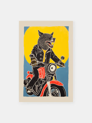 Wolf Leather Rider Poster