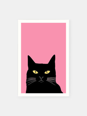 Yellow-Eyed Black Cat Poster