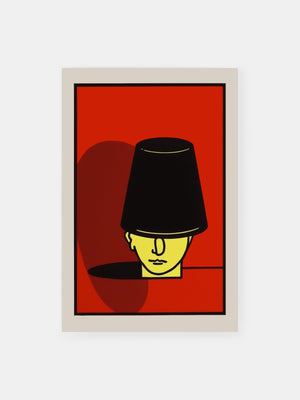 Yellow Head Wearing Black Hat Poster