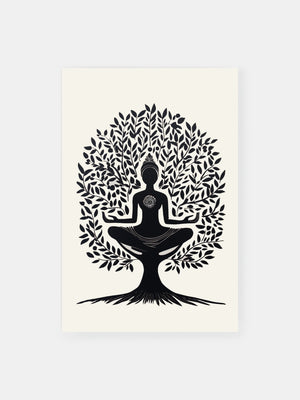 Zen Tree Buddha Poster