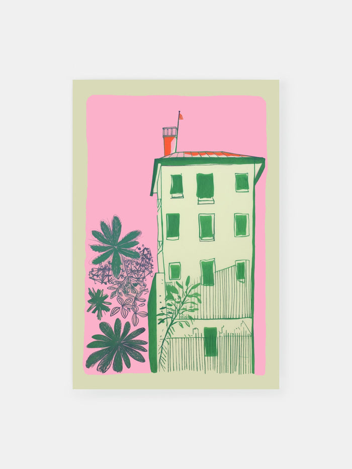 Abstraktes italienisches Haus Poster