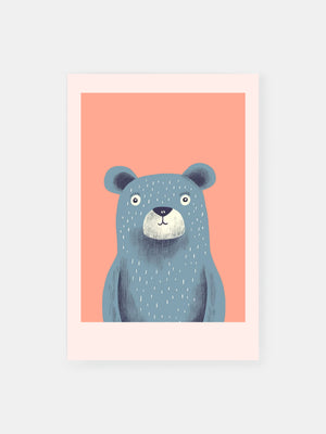 Adorable Blue Bear Poster