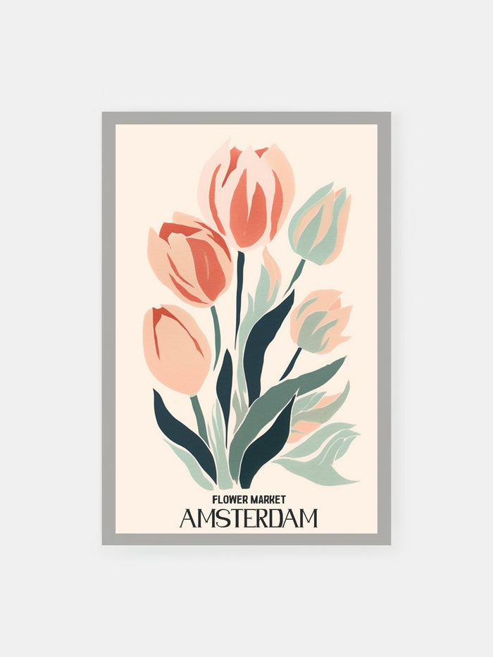 Amsterdam Tulips in Twilight Poster