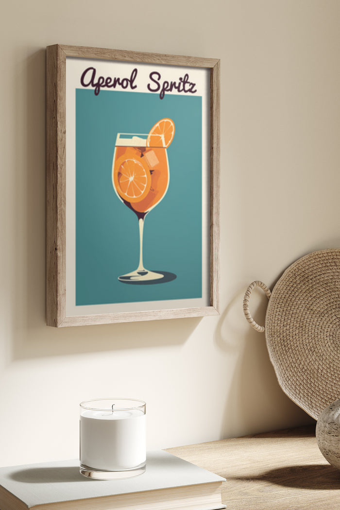 Aperol Spritz Cocktail Advertisement Poster Art in a Frame