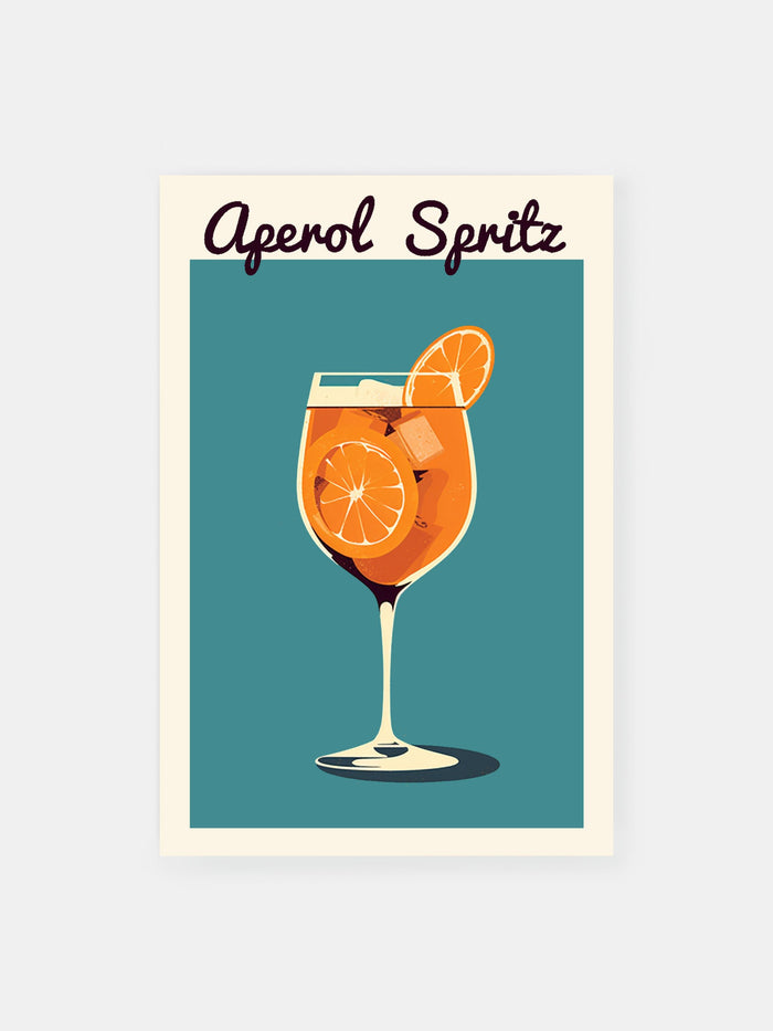 Aperol Spritz Vintage Cocktail Poster