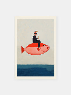 Aquatic Fish Rider Poster