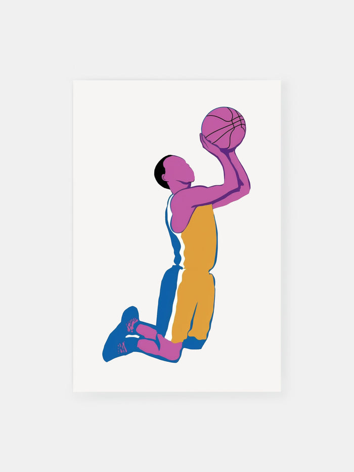 Basketballer schießt Reifen Poster