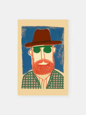 Bearded Cowboy Poster
