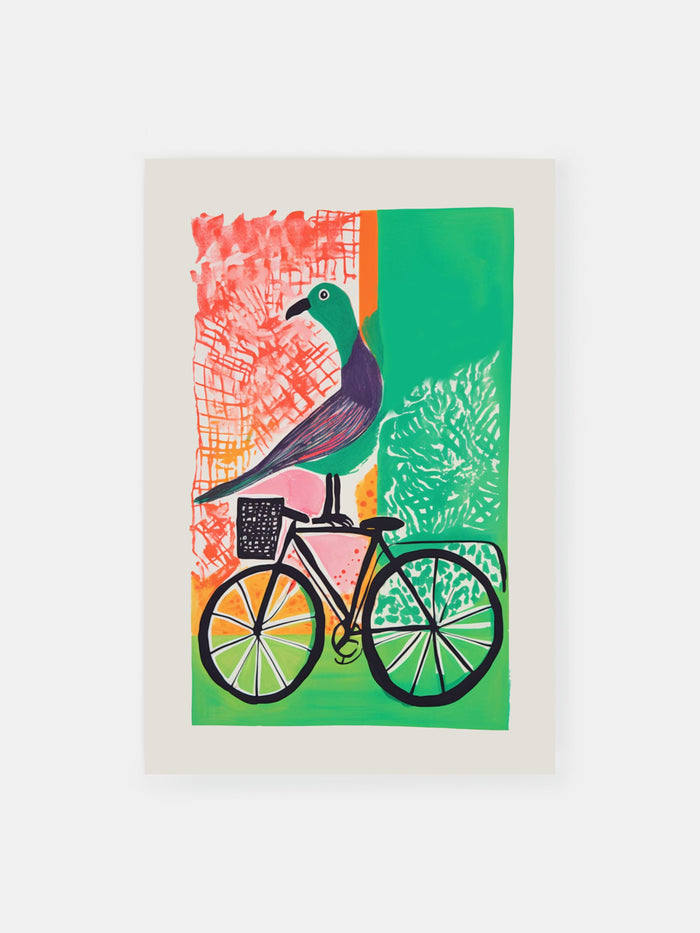 Vogel-Fahrradfahrer Poster