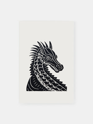 Black & White Dragon Poster