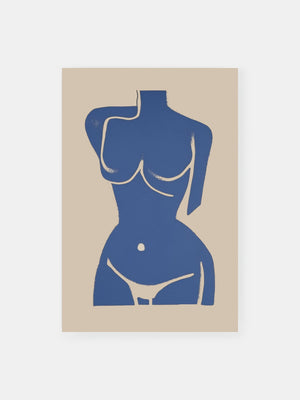 Blue Abstract Lady Poster