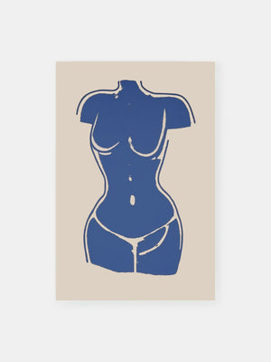 Blue Body Silhouette Poster