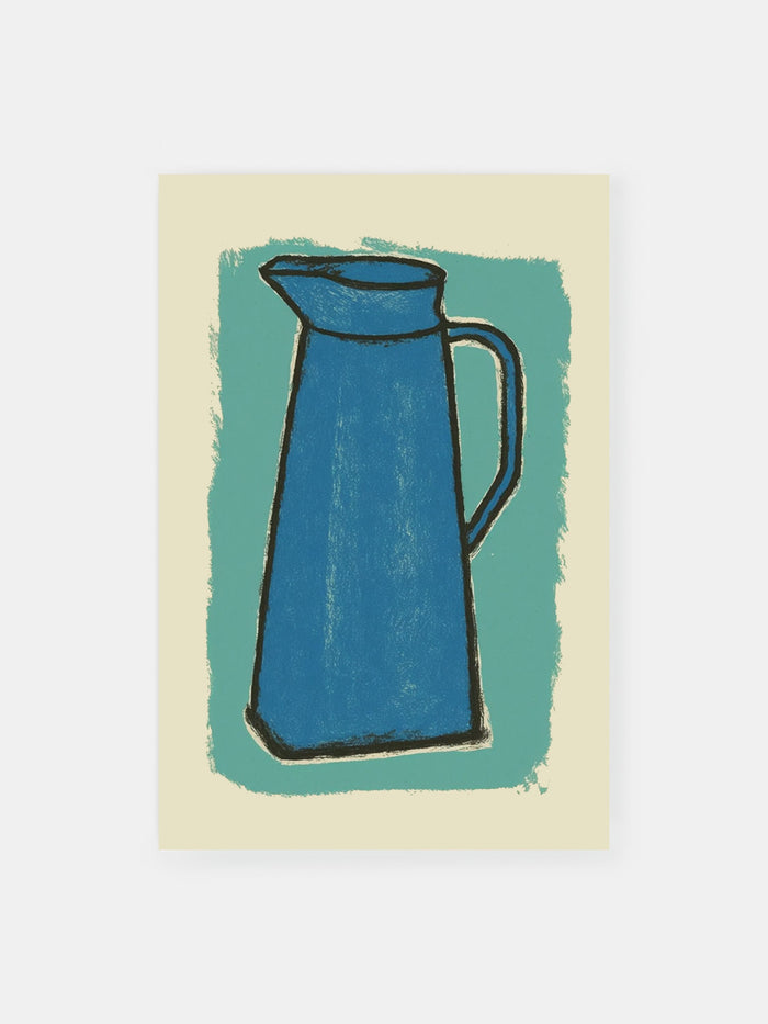 Blue Coffee Pot Poster