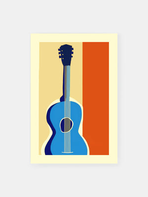 Blue Guitar Acoustic Patterns Poster