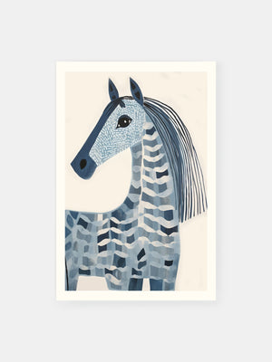 Blue Horse Illusion Poster