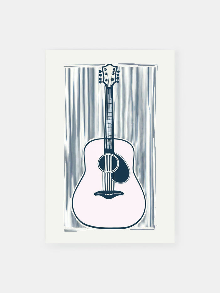 Blue Vintage Strings Poster