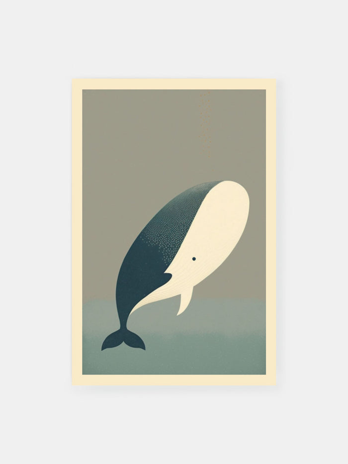 Blue Whale Swimming Poster