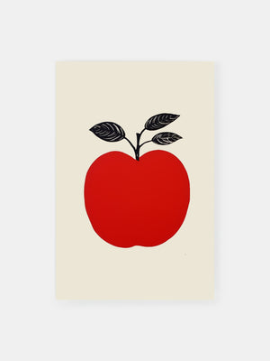 Bold Apple Linocut Poster
