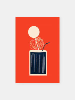 Bold Red Cocktail Drink Poster