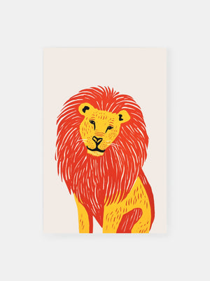 Bold Red Lion Poster