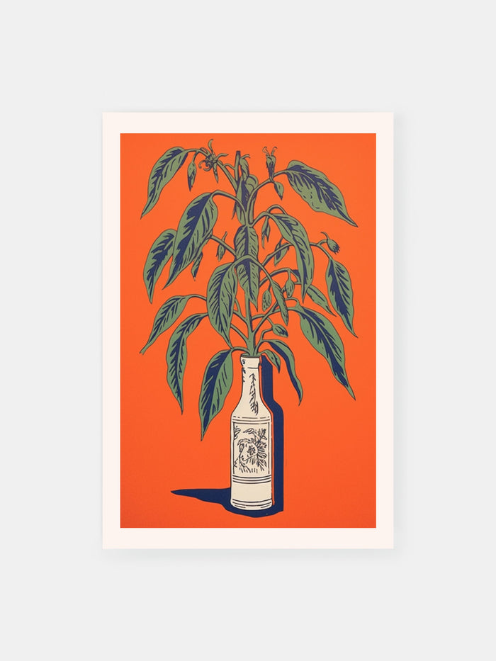 Bottled Pepper Stil Life Poster