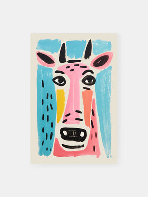 Bright Abstract Cow Poster