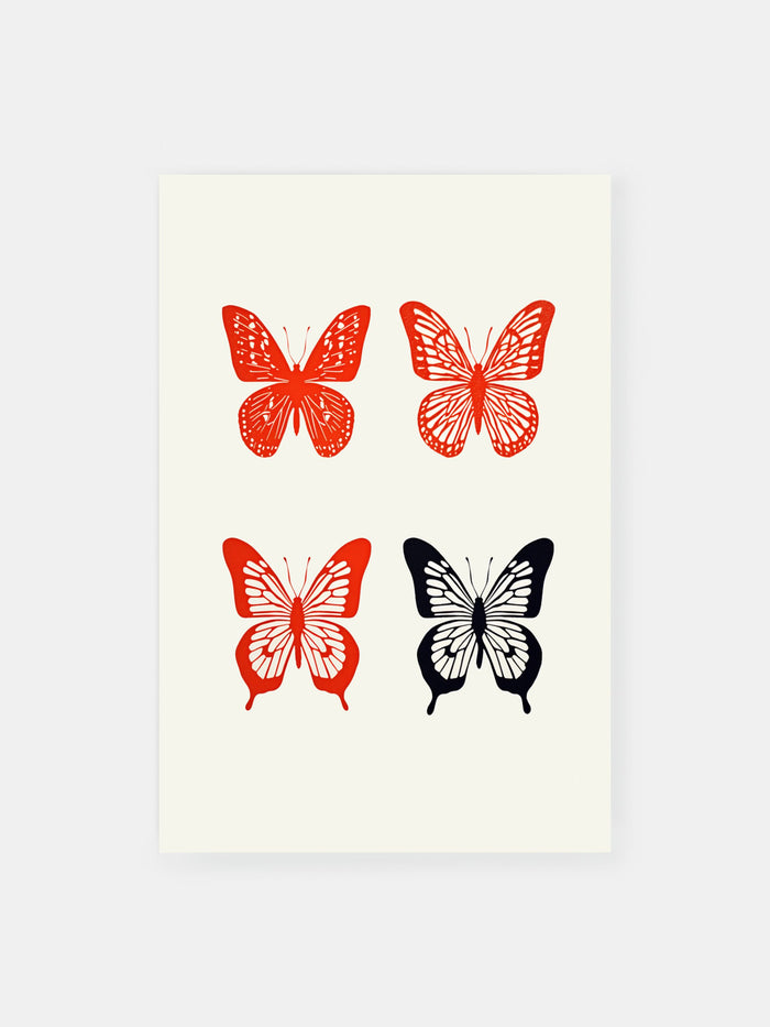 Butterflies Silhouette Poster