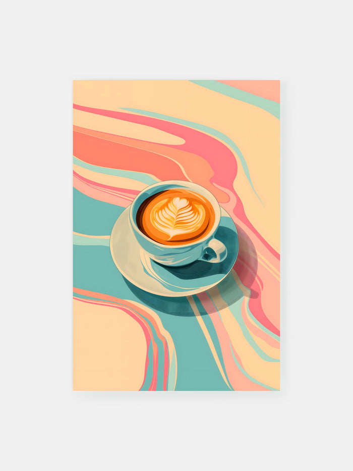 Café Latte Dekor Pastell Poster