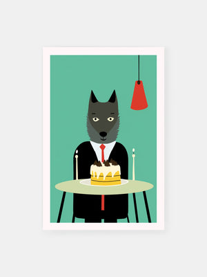 Cake Loving Wolf Poster