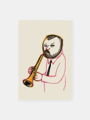 Karikatur Trompeter Poster