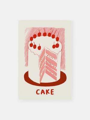 Charming Cherry Cake Poster