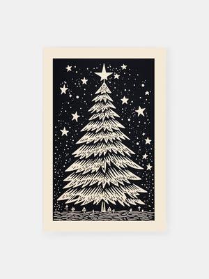 Weihnachtsbaum in der Nacht Poster