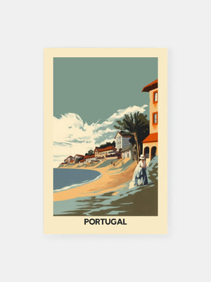 Classic Portugal Beach Scene Poster
