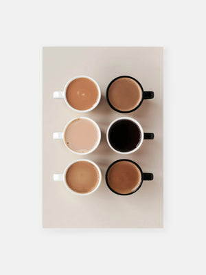 Kaffee Typen Farben Modernes Poster