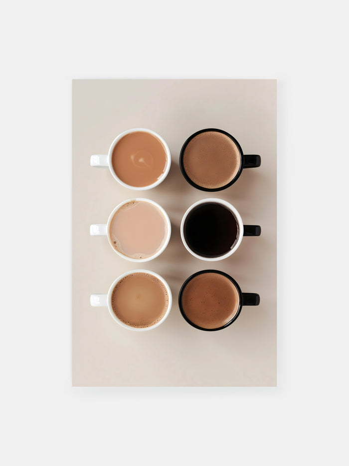 Coffee Color Chart Modern Poster - Klumo Shop