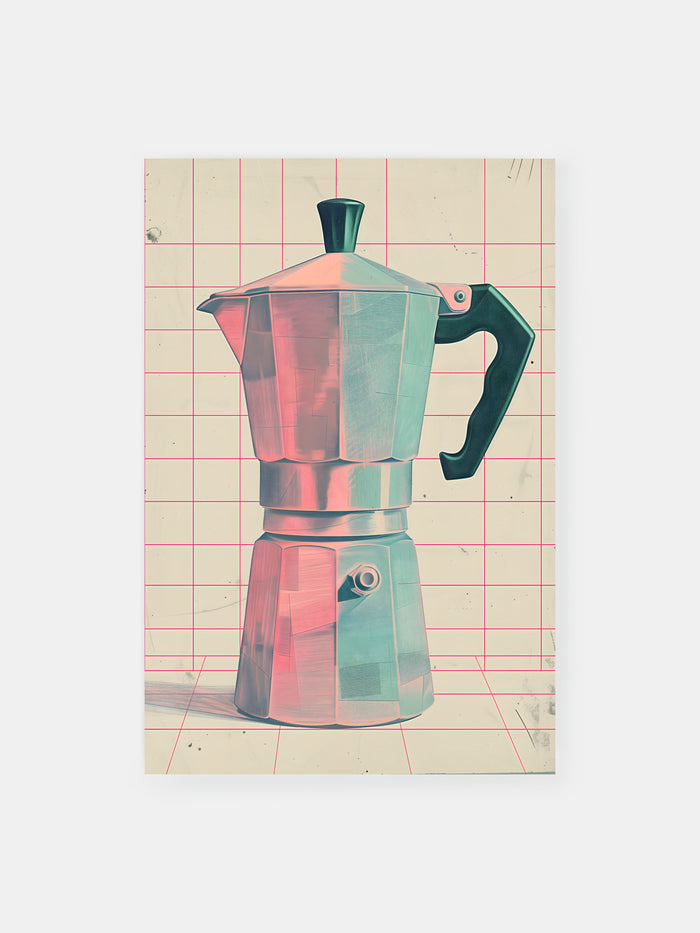 Kaffee Retro Moka Pot Poster