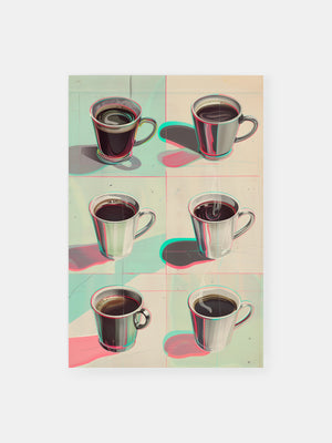 Pop Art Kaffee Typen Illustration Poster