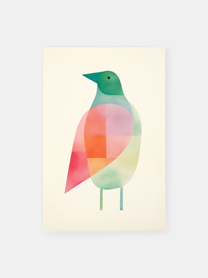 Colored Geometric Bird Poster