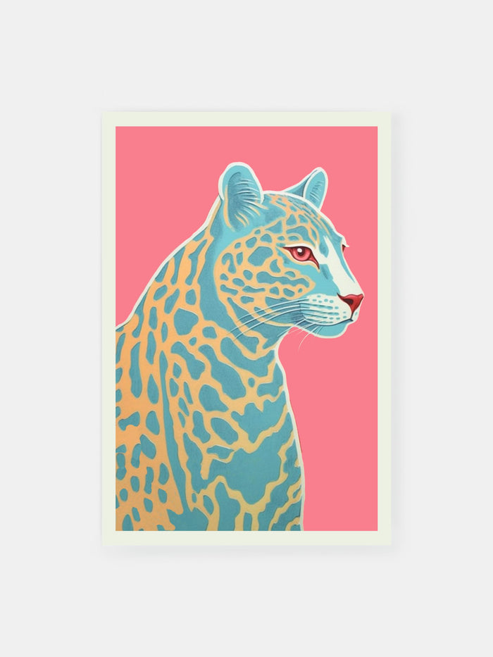 Colorful Bold Jaguar Poster